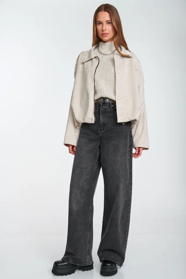 Bomber Jacket Suede ΜΠΕΖ