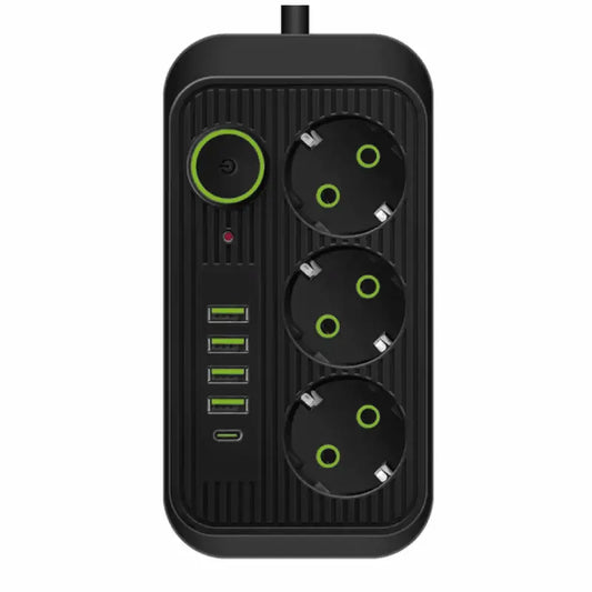 Πολύμπριζο Ασφαλείας Τριών Θέσεων με θύρες USB