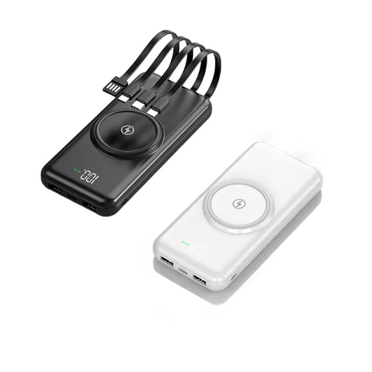 Powerbank Aσύρματης Φόρτισης και με Ενσωματωμένα Βύσματα 18.000mAh